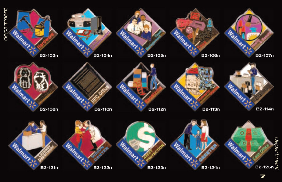 Lapel pins, Wal Mart pins, custom pins, economical pins.
