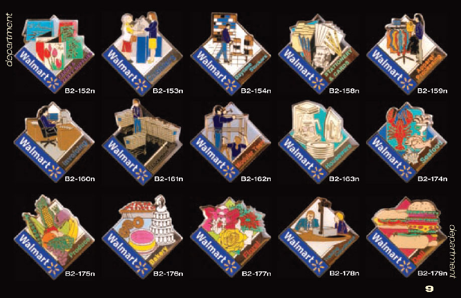 Lapel pins, Wal Mart pins, custom pins, economical pins.
