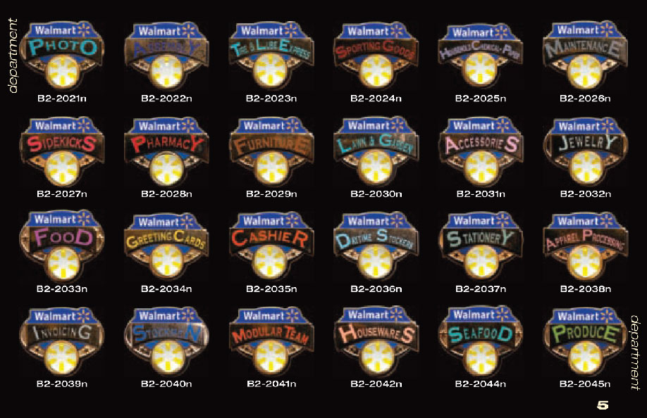 Lapel pins, Wal Mart pins, custom pins, economical pins.